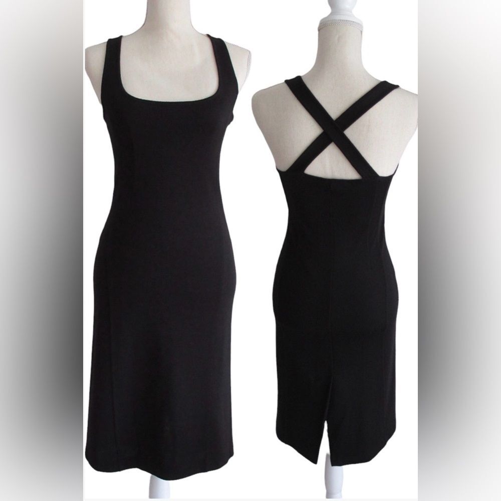 Form Fitting Knit Cross Back Dress by Banana Republic